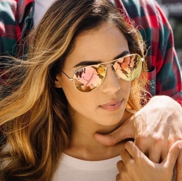 LIKE NEW RayBan Aviator RB3025 Copper Pink Mirror Lens Ray ban Sunglasses - Picture 14 of 16